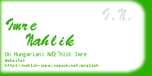 imre nahlik business card